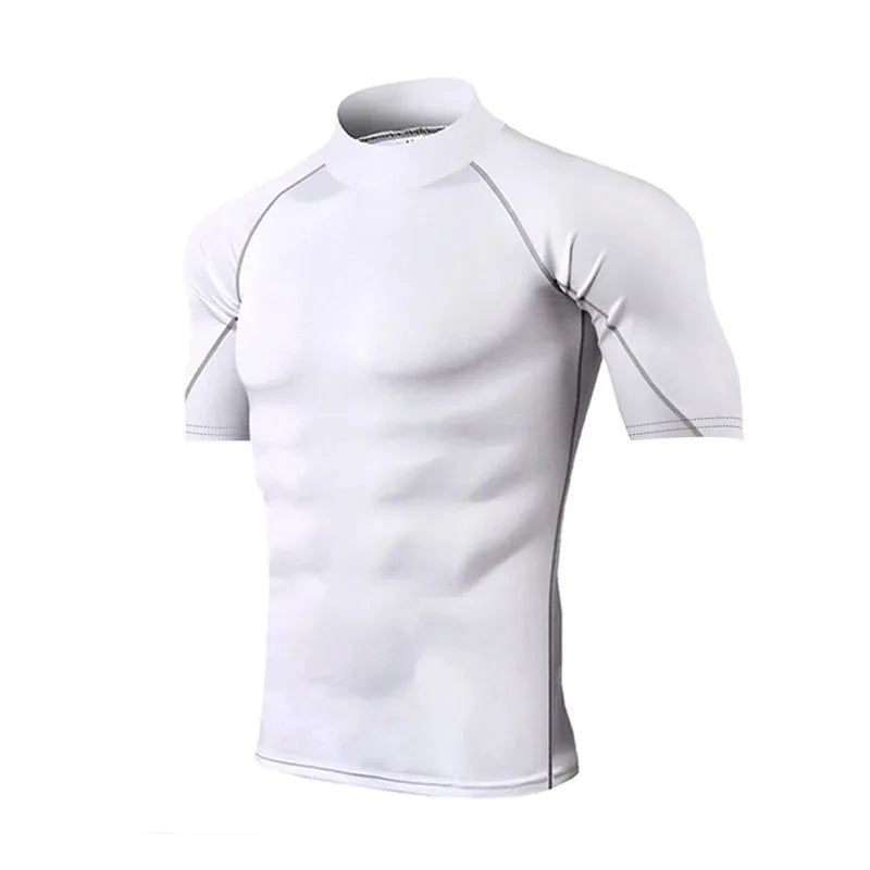 Compression T Shirt Men Quick Dry Short Sleeve Casual Summer T-Shirt Fitness Training Running Shirt Tight Tops Tee Men Rashgard